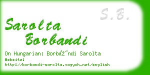 sarolta borbandi business card